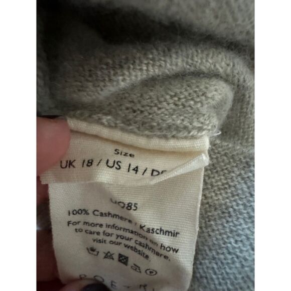 Poetry Cashmere Cropped Oversized V-Neck Sweater. Size 14 - Picture 4 of 7